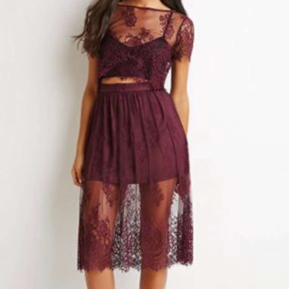 Purple/Eggplant Lace Two-Piece Set